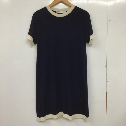 ザラ ZARA ワンピース ミニスカート S 無地 紺 / ネイビー /  レディース USED 古着 中古 10133687