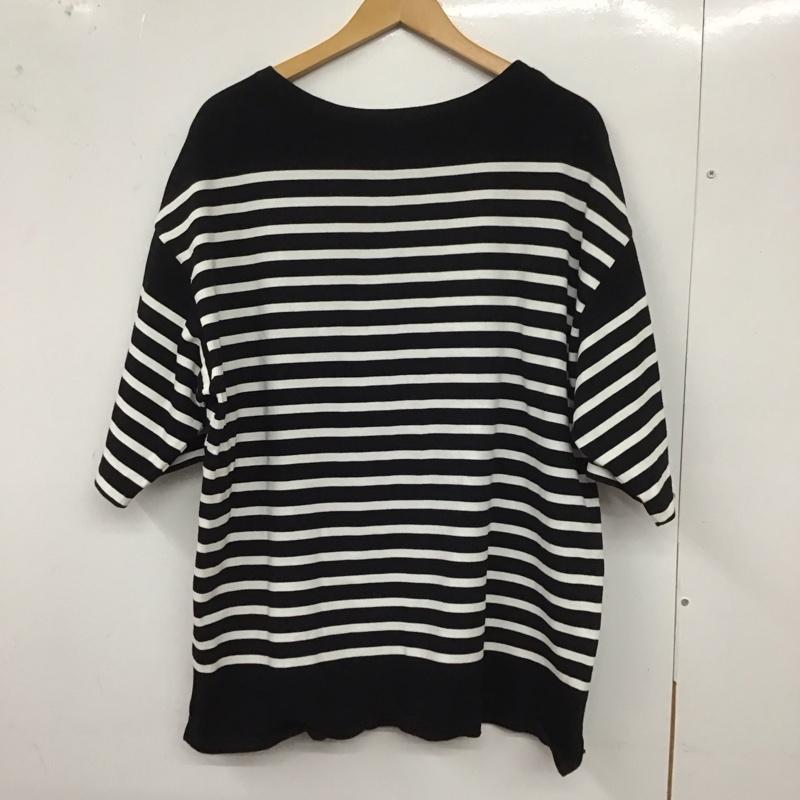 アーバンリサーチ URBAN RESEARCH Tシャツ 半袖 半袖カットソー プリントTシャツ クルーネックカットソー M ボーダー柄 白 / ホワイト / X 黒 / ブラック / メンズ USED 古着 中古 10129474