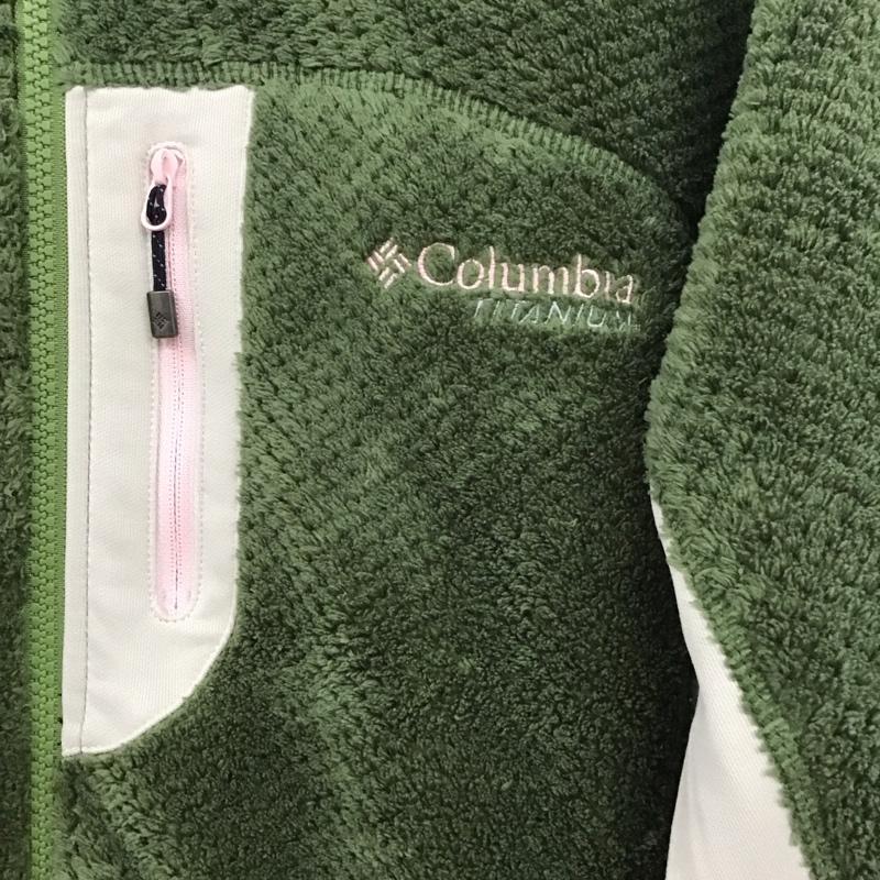 コロンビア Columbia ジャケット、上着 ジャンパー、ブルゾン 211 PL2609 フリースジャケット ジップアップジャケット カジュアルジャケット M ロゴ、文字 緑 / グリーン / レディース USED 古着 中古 10106666