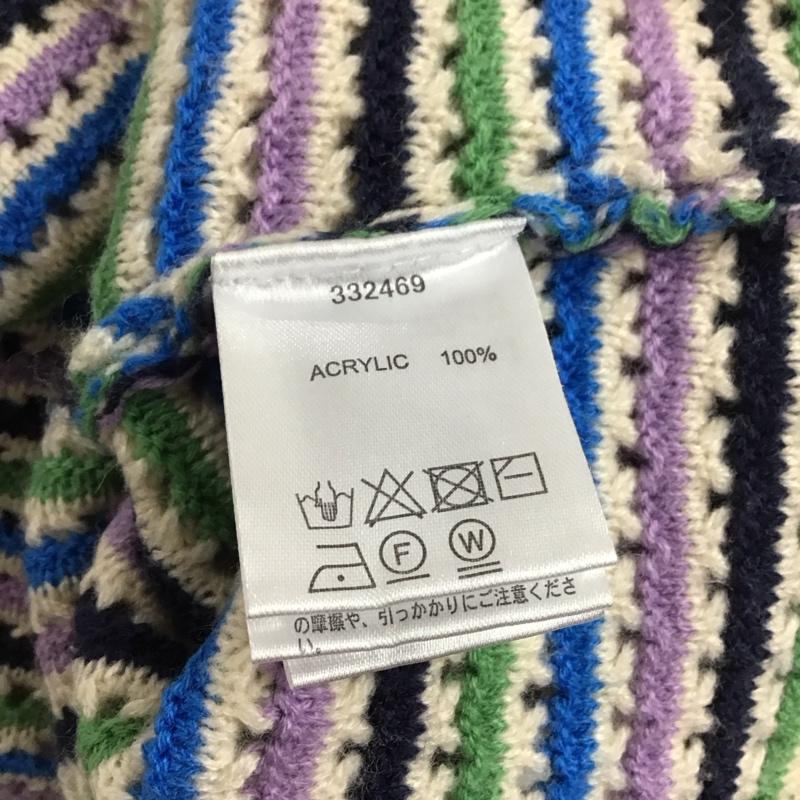 ダブルクローゼット w closet カーディガン 長袖 長袖ニットカーディガン リブニットカーディガン 前ボタン ボーダー柄 マルチカラー / マルチカラー / レディース USED 古着 中古 10124575