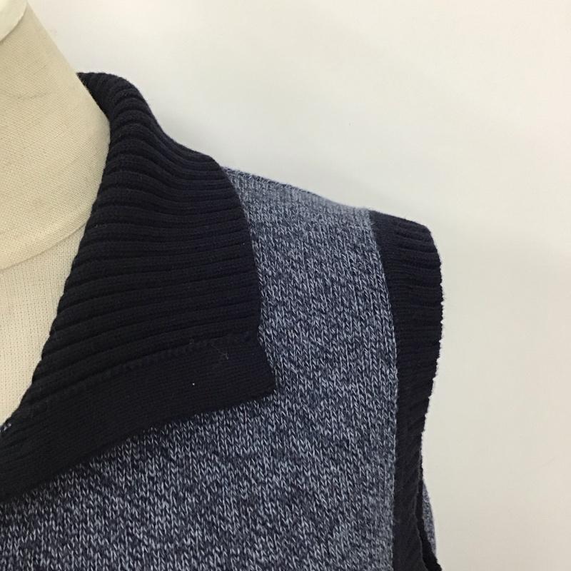 バーバリーゴルフ BURBERRY GOLF ベスト ベスト BGT97-853-28 ニット プルオーバー M ワンポイント 紺 / ネイビー / メンズ USED 古着 中古 10120395