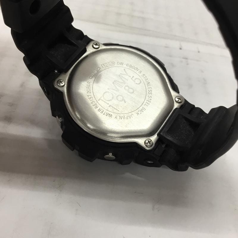 ジーショック G-SHOCK 腕時計 デジタル DW-6900FS TOMMY コラボモデル ロゴ、文字 黒 / ブラック / X 桃 / ピンク / メンズ USED 古着 中古 10106399