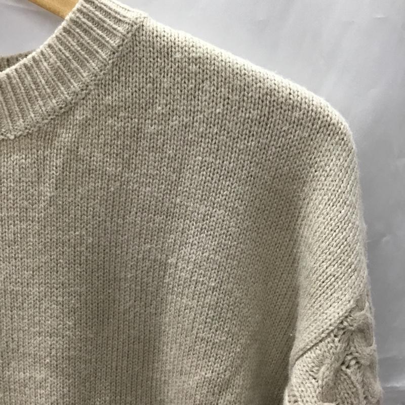 アズールバイマウジー AZUL BY MOUSSY ニット、セーター 長袖 250DSA70-190B ARM CABLE KNIT TOPS M 無地 ベージュ / ベージュ /  レディース USED 古着 中古 10110753
