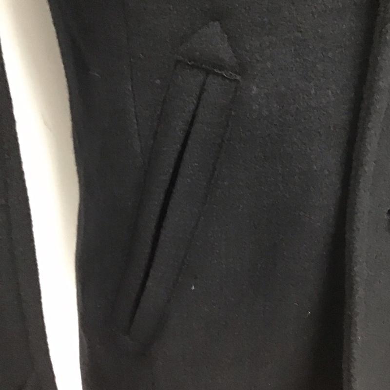 バーバリーブラックレーベル BURBERRY BLACK LABEL コート コート一般 ショートコート ピーコート アウター カラージャケット M 無地 黒 / ブラック / メンズ USED 古着 中古 10106697