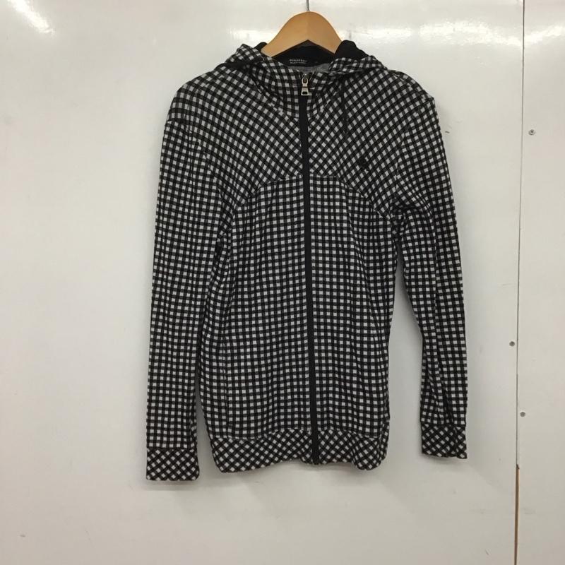 バーバリーブラックレーベル BURBERRY BLACK LABEL パーカー 長袖 ジップアップパーカー 長袖パーカー カジュアルジャケット 2 チェック 白 / ホワイト / X 黒 / ブラック / メンズ USED 古着 中古 10139706