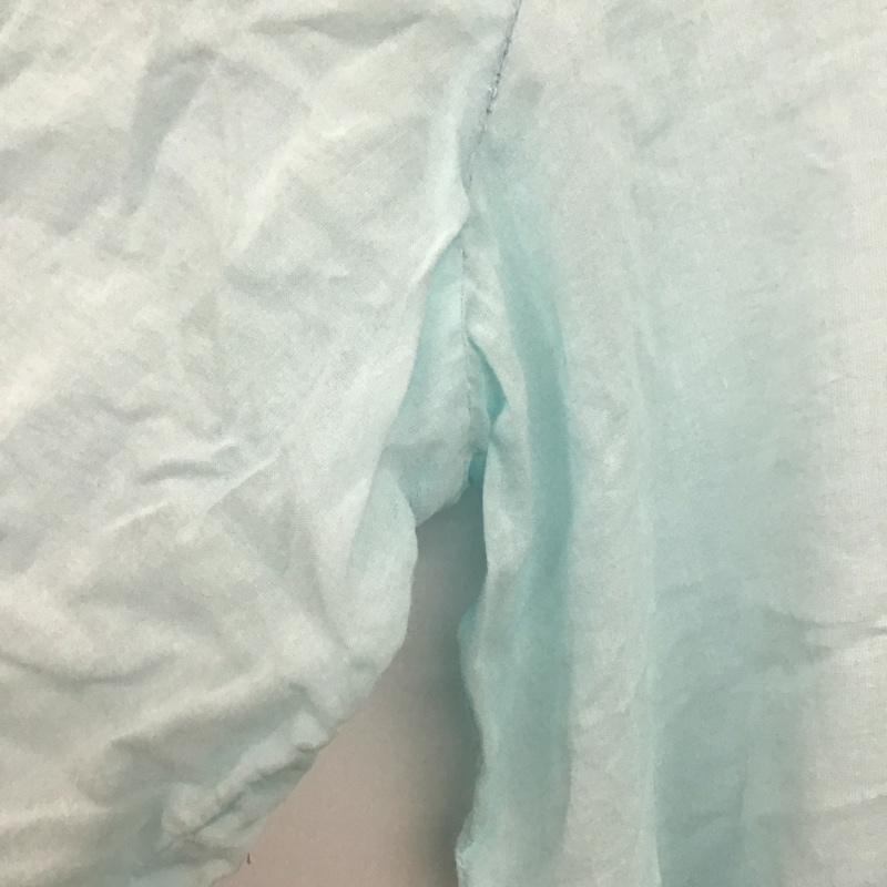 ザラ ZARA カットソー 七分袖 Vネック M 花柄 水色 / ライトブルー / レディース USED 古着 中古 10133726