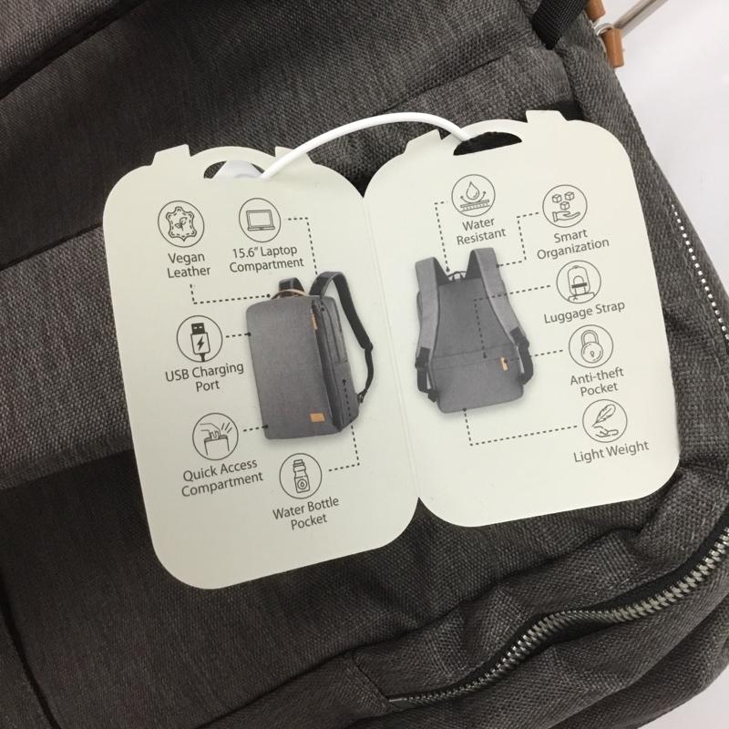 ノルディス NORDACE リュックサック、デイパック リュックサック、デイバッグ ND1001 軽量デイリーリュック USB充電 タグ付き ロゴ、文字 灰 / グレー / メンズ USED 古着 中古 10132068