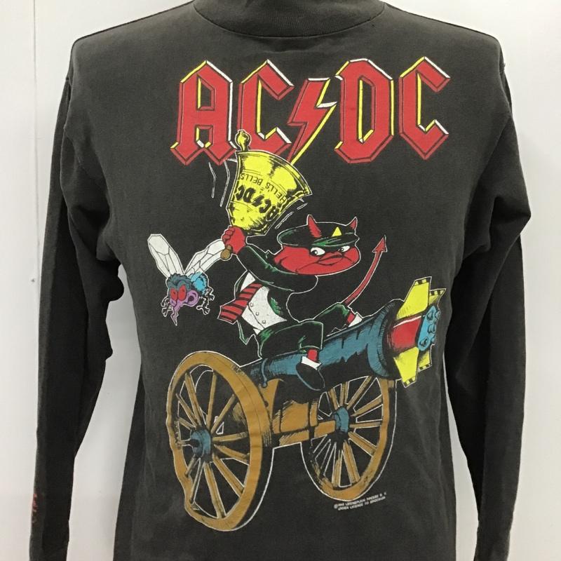 古着 USED カットソー 長袖 moviemusic 90s AC/DC HELLS BELLS DEVIL 1990年 プリント チャコールグレー / チャコールグレー / メンズ USED 古着 中古 10105669