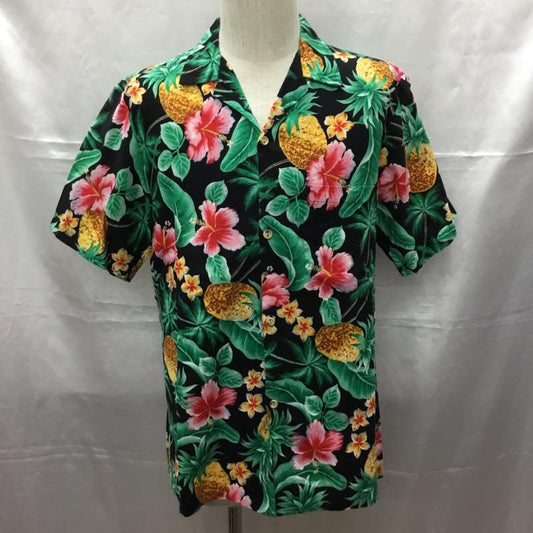 古着 USED シャツ、ブラウス 半袖 半袖シャツ カラーシャツ 半袖カットソー アロハシャツ M プリント 黒 / ブラック /  メンズ USED 古着 中古 10108723