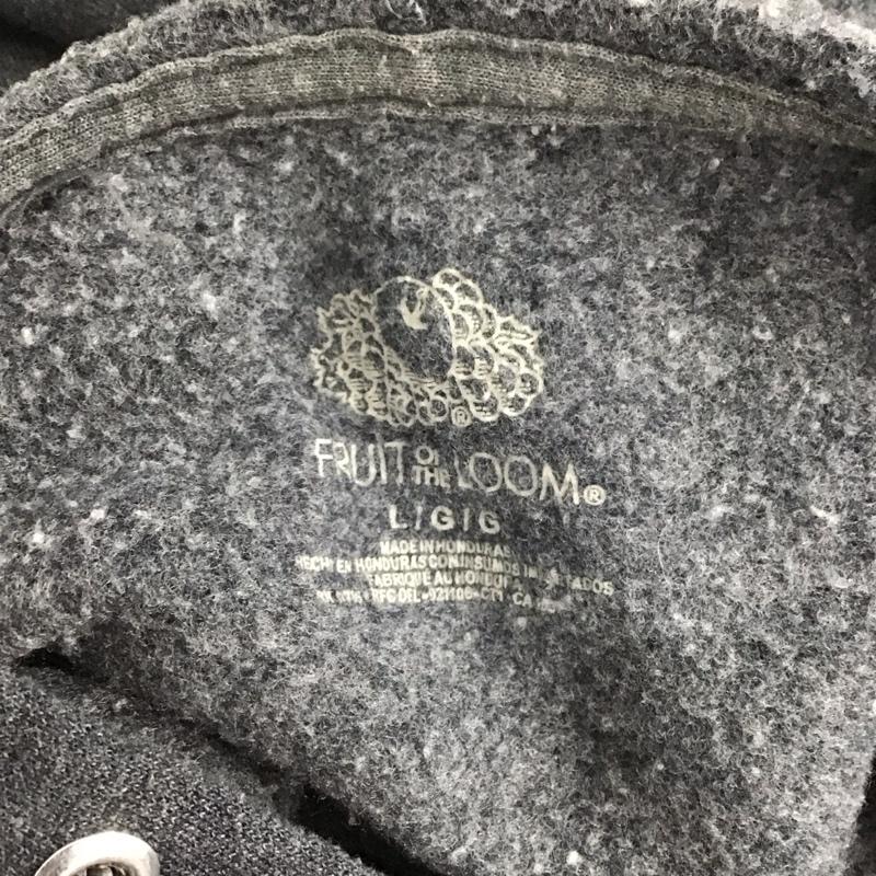 フルーツオブザルーム FRUIT OF THE LOOM パーカー 長袖 L プリント チャコールグレー / チャコールグレー / メンズ USED 古着 中古 10126696