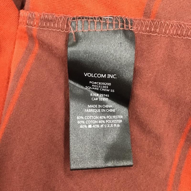 ボルコム VOLCOM Tシャツ 半袖 半袖カットソー プリントTシャツ クルーネックカットソー S ボーダー柄 マルチカラー / マルチカラー /  メンズ USED 古着 中古 10108980