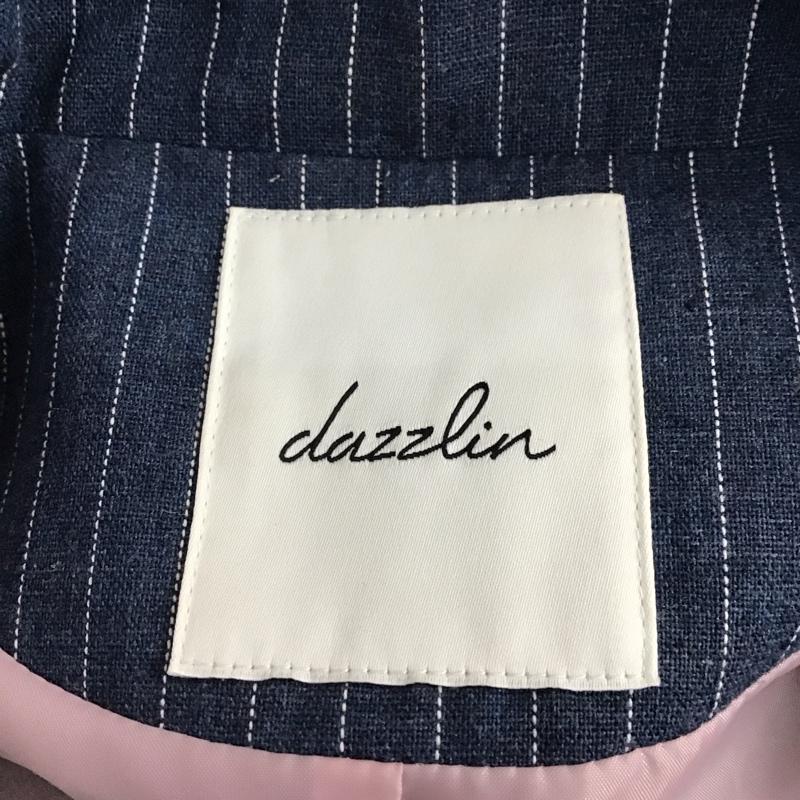 ダズリン dazzlin ジャケット、上着 ジャケット、ブレザー カジュアルジャケット アウター カラージャケット FREE ストライプ インディゴ / インディゴ / レディース USED 古着 中古 10127866