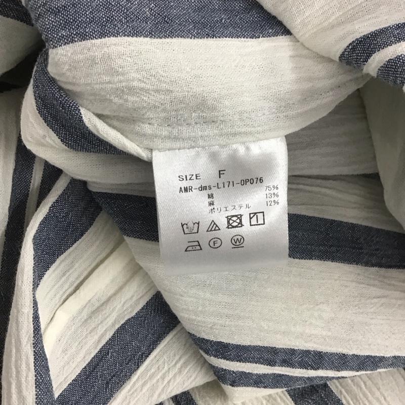 アメリカンラグシー AMERICAN RAG CIE ワンピース ロングスカート AMR-dms-L171-OP076 Vネック FREE ストライプ 白 / ホワイト / X 紺 / ネイビー / レディース USED 古着 中古 10142276