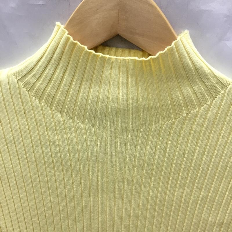 ザラ ZARA カットソー 長袖 3519 105 300 リブ ハイネック L 無地 黄 / イエロー / レディース USED 古着 中古 10118998