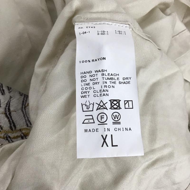 古着 USED シャツ、ブラウス 半袖 半袖シャツ 刺繍シャツ ポケットシャツ XL ロゴ、文字 ベージュ / ベージュ / メンズ USED 古着 中古 10131608