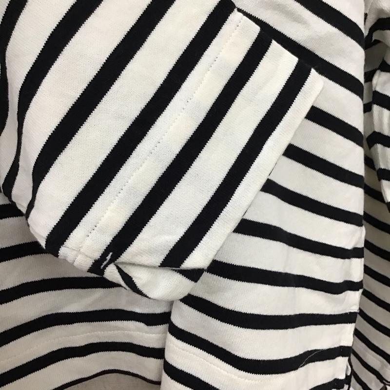 スタディオクリップ studio CLIP カットソー 長袖 長袖カットソー クルーネックカットソー ロングスリーブカットソー プリントTシャツ L ボーダー柄 白 / ホワイト / X 黒 / ブラック / レディース USED 古着 中古 10114333