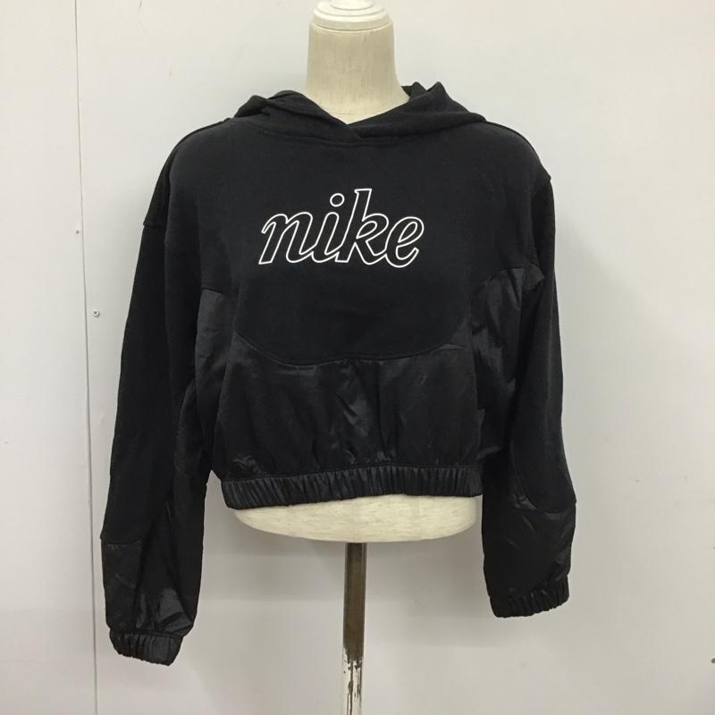 ナイキ NIKE パーカー 長袖 DQ6256-010 IC FLC HOODIE MMBR S ロゴ、文字 X プリント 黒 / ブラック / レディース USED 古着 中古 10128355