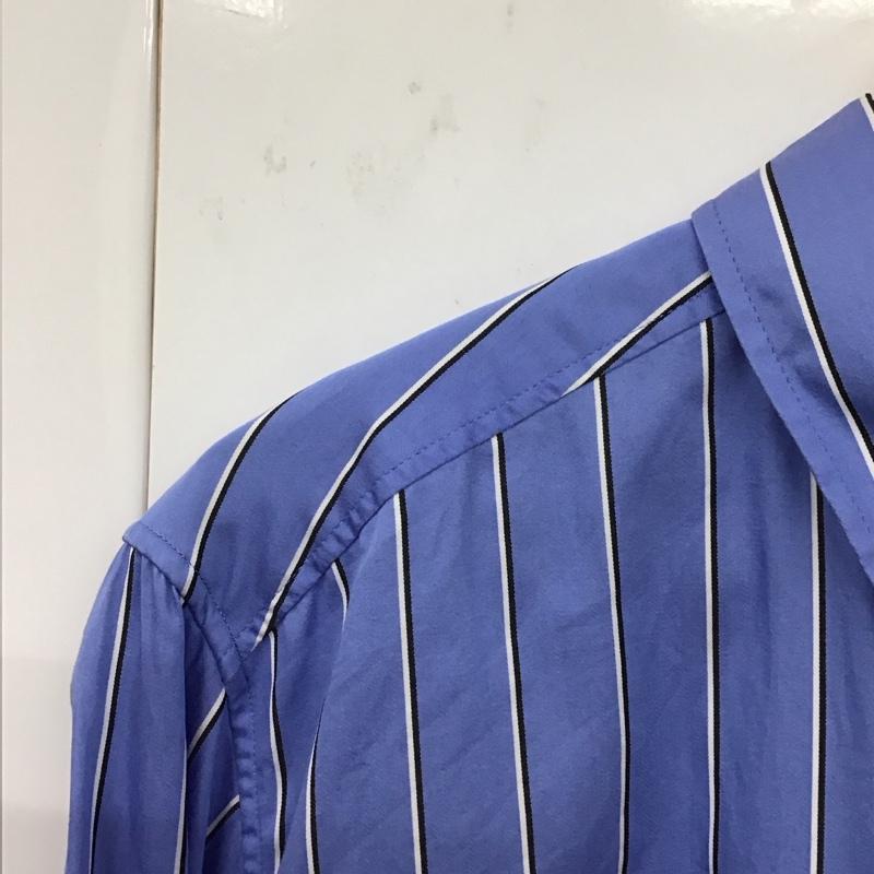 ワンオブマイン 1_OF MINE シャツ、ブラウス 長袖 3611-105-1647 スリットロングシャツ FREE ストライプ 水色 / ライトブルー / レディース USED 古着 中古 10131744