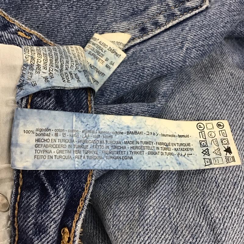 ザラ ZARA パンツ デニム、ジーンズ 6045 125 400 ハイウエスト ワイドパンツ 無地 青 / ブルー / レディース USED 古着 中古 10120591