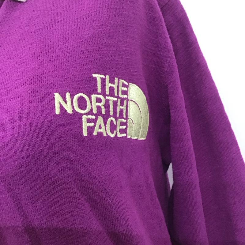 ザノースフェイス THE NORTH FACE ポロシャツ 長袖 atw40760 長袖カットソー ポロシャツ カジュアルシャツ L ロゴ、文字 紫 / パープル / レディース USED 古着 中古 10111512