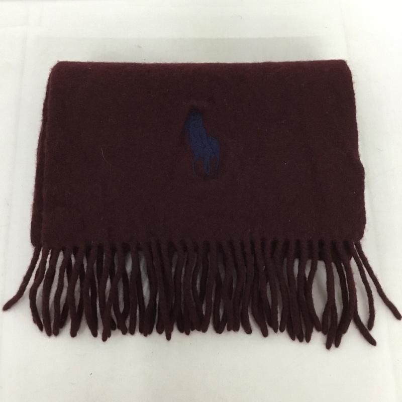 ポロラルフローレン POLO RALPH LAUREN マフラー マフラー ウール フリンジ ワンポイント えんじ / ワインレッド / メンズ USED 古着 中古 10129918