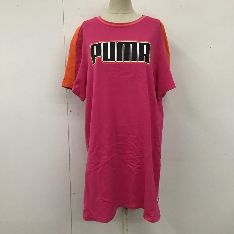 プーマ PUMA Tシャツ 半袖 845207-13 REBEL RELOAD クルーネック L ロゴ、文字 桃 / ピンク / レディース USED 古着 中古 10120050
