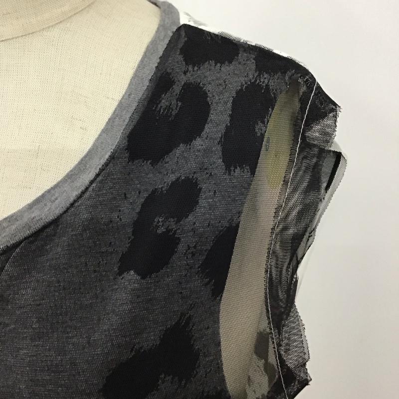 ディーゼル DIESEL トップス トップス ノースリーブ チュール XS ヒョウ柄・レオパード柄 黒 / ブラック / X 白 / ホワイト / レディース USED 古着 中古 10114467