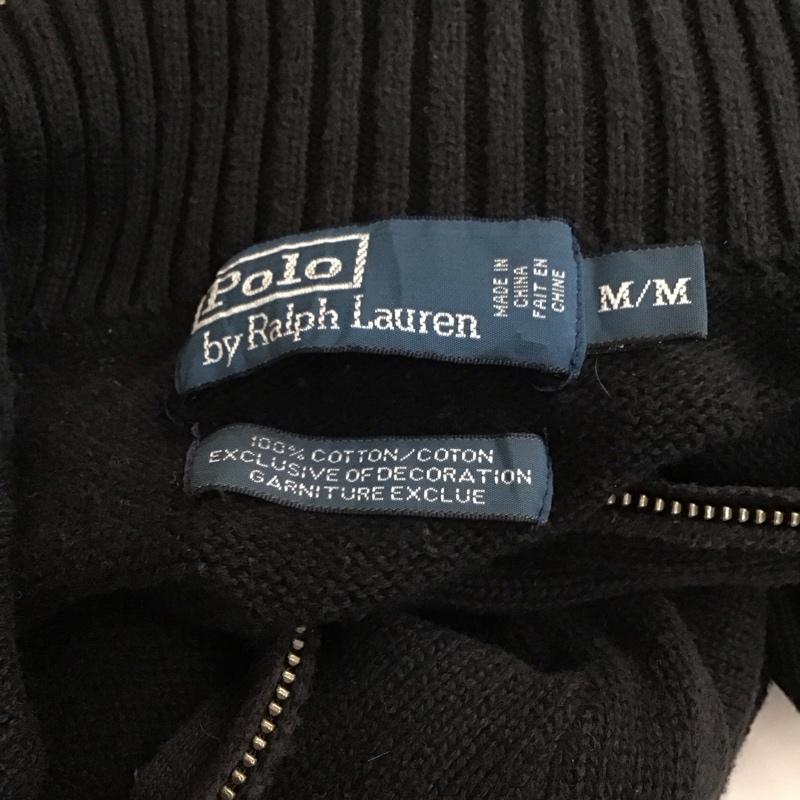 ポロバイラルフローレン Polo by RALPH LAUREN ニット、セーター 長袖 ハーフジップ M ワンポイント 黒 / ブラック / メンズ USED 古着 中古 10114603