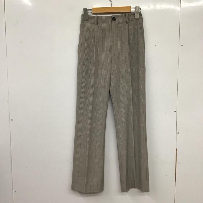グリーンレーベルリラクシング green label relaxing パンツ スラックス 3614-126-6669 パウダーTR BEAUTY PANTS 34 チェック 灰 / グレー / レディース USED 古着 中古 10137242
