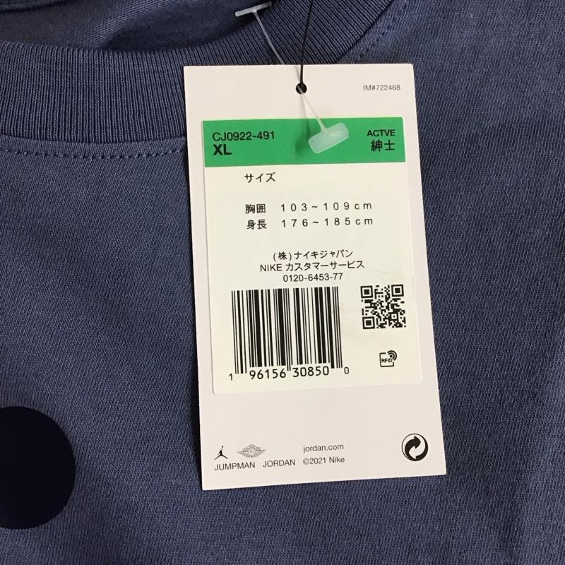 エアジョーダン AIR JORDAN Tシャツ 半袖 cj0922-491 バスケットボールウェアジャンプマン 半袖カットソー スポーツウェア XL プリント 紺 / ネイビー / メンズ USED 古着 中古 10107244