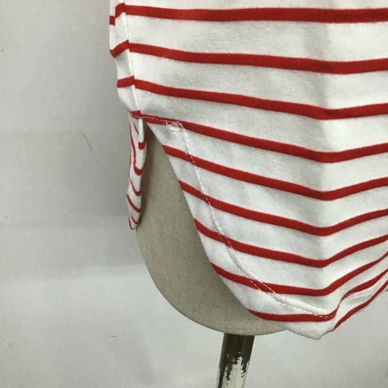 サニーレーベルアーバンリサーチ Sonny Label URBAN RESEARCH Tシャツ 長袖 LA76-21J005 先染めボーダードルマンプルオーバー FREE ボーダー柄 白 / ホワイト / X 赤 / レッド / レディース USED 古着 中古 10106648