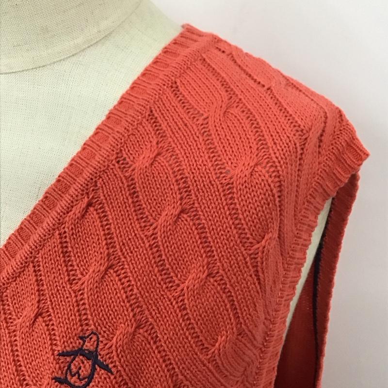 マンシングウェア Munsingwear ベスト ベスト JWLJ501 Vネック タグ付き L ワンポイント 橙 / オレンジ / レディース USED 古着 中古 10118347