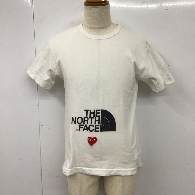 プレイコムデギャルソン PLAY COMME des GARCONS Tシャツ 半袖 ae-t202 THENORTHFACE コラボ 半袖カットソー ブリントTシャツ M ロゴ、文字 白 / ホワイト / レディース USED 古着 中古 10114673