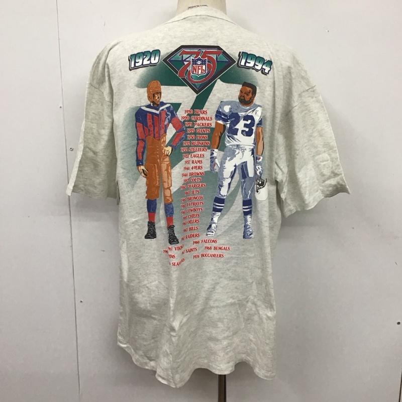 古着 USED Tシャツ 半袖 半袖カットソー プリントTシャツ クルーネックカットソー 古着 XL プリント 灰 / グレー / メンズ USED 古着 中古 10107694