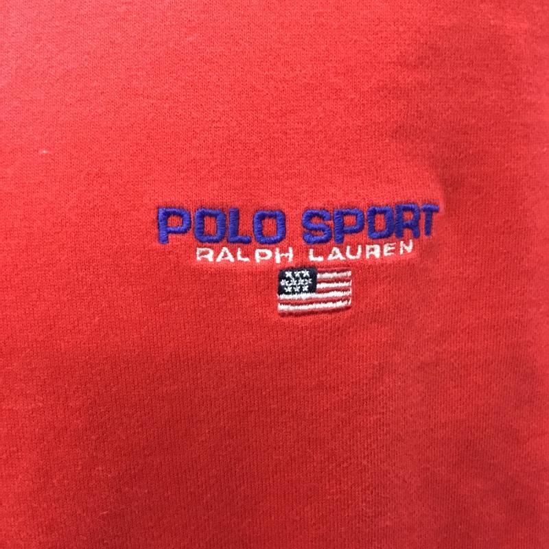 ポロスポーツラルフローレン POLOSPORT Tシャツ 半袖 半袖スウェットカットソー クルーネックカットソー ラグラン L ロゴ、文字 赤 / レッド /  メンズ USED 古着 中古 10108534