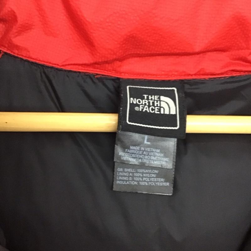 ザノースフェイス THE NORTH FACE ジャケット、上着 ジャンパー、ブルゾン ジップアップジャケット ナイロンジャケット アウター パーカージャケット L ロゴ、文字 黒 / ブラック / X 赤 / レッド / メンズ USED 古着 中古 10133610