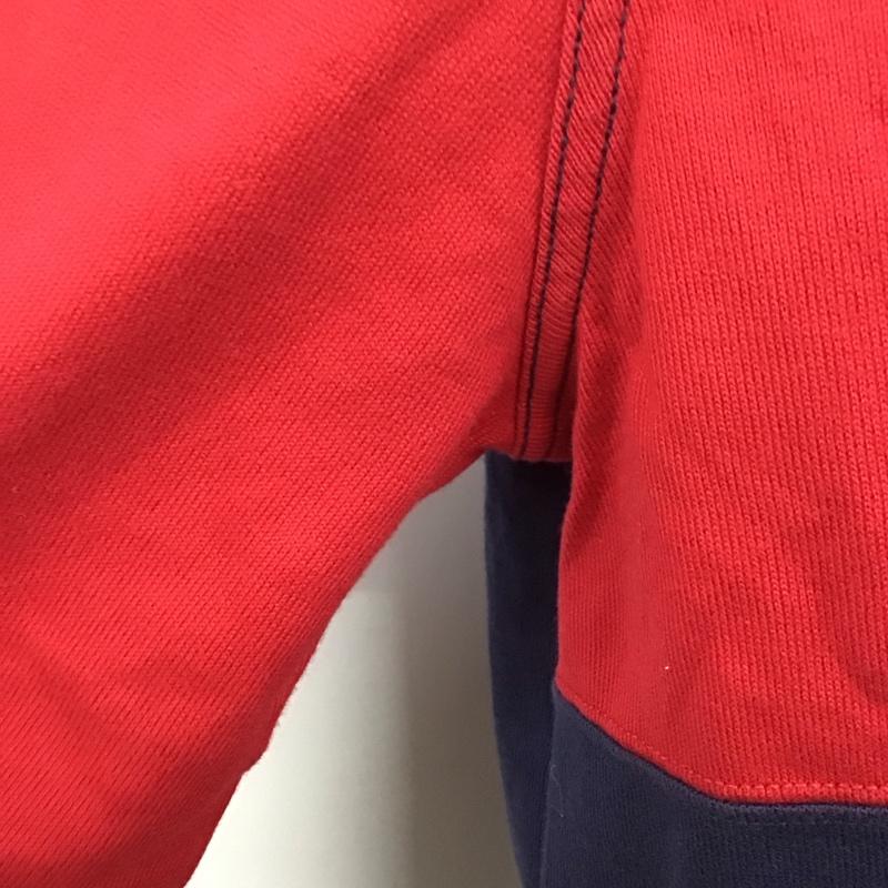 ブルックスブラザーズ BROOKS BROTHERS ポロシャツ 長袖 長袖ポロシャツ カラーシャツ 長袖カットソー M ロゴ、文字 赤 / レッド / X 紺 / ネイビー /  メンズ USED 古着 中古 10111110