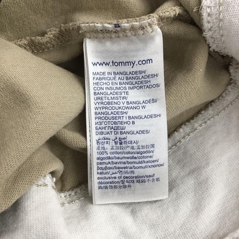 トミー ジーンズ TOMMY JEANS Tシャツ 半袖 半袖カットソー 刺繍Tシャツ クルーネックカットソー L ロゴ、文字 ベージュ / ベージュ / メンズ USED 古着 中古 10134078
