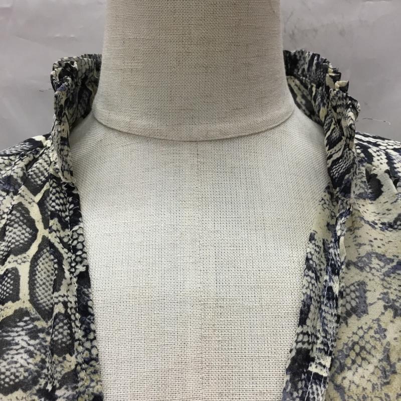 ザラ ZARA カットソー 長袖 8541 217 330 シアー スキッパー S ヘビ柄 マルチカラー / マルチカラー /  レディース USED 古着 中古 10112264