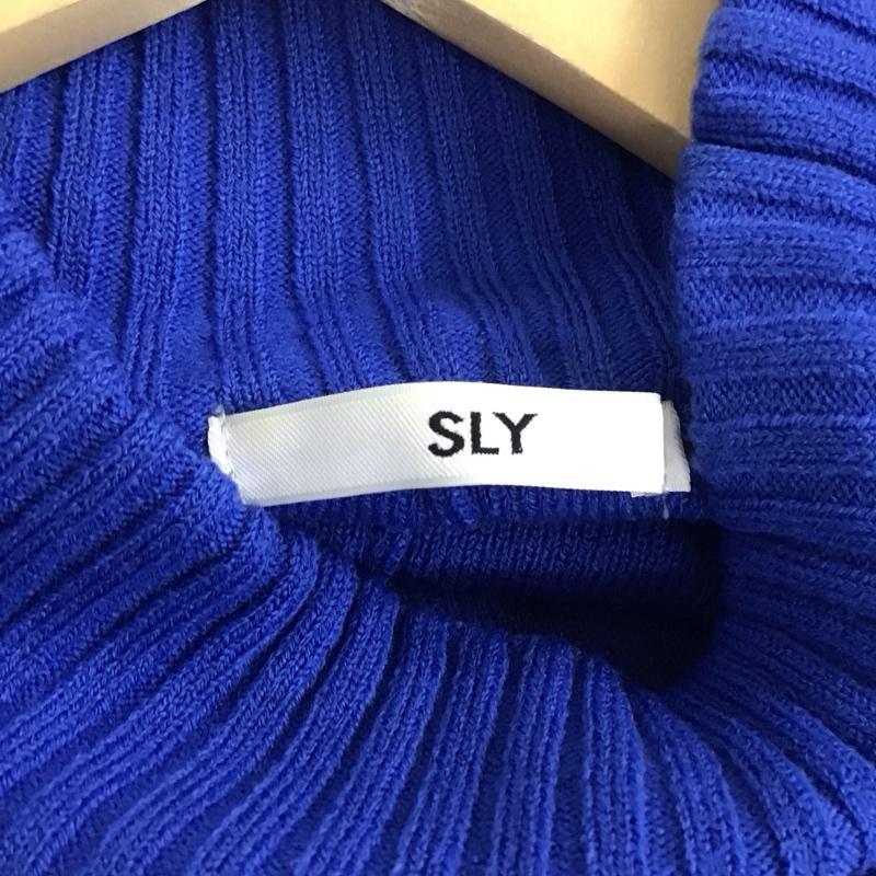 スライ SLY ニット、セーター 長袖 030EAA70-1490 STEP HEM TOPS FREE 無地 青 / ブルー / レディース USED 古着 中古 10137787