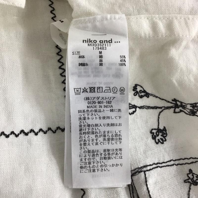 ニコアンド niko and... シャツ、ブラウス 半袖 半袖シャツ カラーシャツ 半袖カットソー 刺繍シャツ M 刺繍 白 / ホワイト / レディース USED 古着 中古 10110245