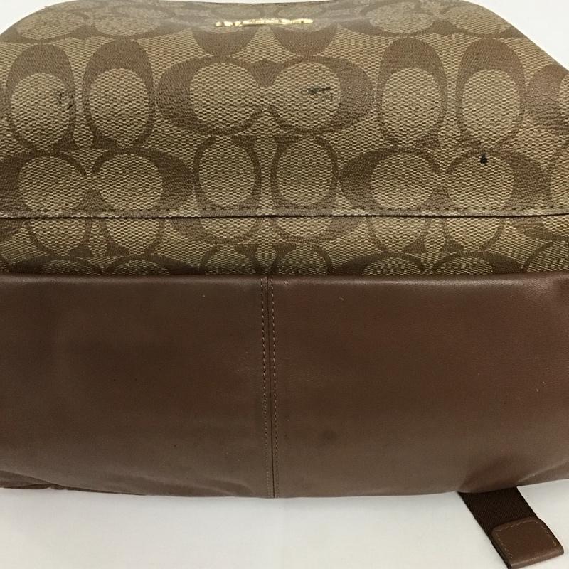 コーチ COACH リュックサック、デイパック リュックサック、デイバッグ F58314 シグネチャー 総柄 茶 / ブラウン / メンズ USED 古着 中古 10123328