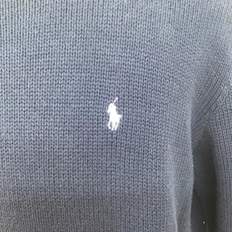 ラルフローレンスポーツ RALPH LAUREN SPORT ニット、セーター 長袖 長袖ニットカットソー クルーネック セーター L ロゴ、文字 紺 / ネイビー / メンズ USED 古着 中古 10125594