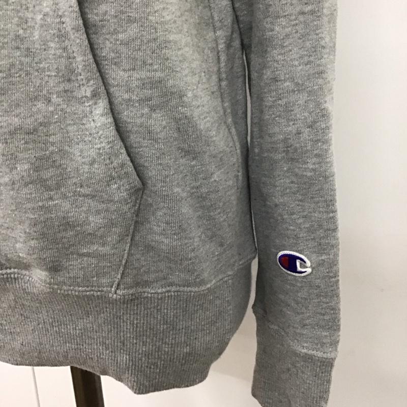 チャンピオン Champion パーカー 長袖 cw-l109 スウェットパーカー 長袖パーカー トレーナー M ロゴ、文字 灰 / グレー / レディース USED 古着 中古 10111519