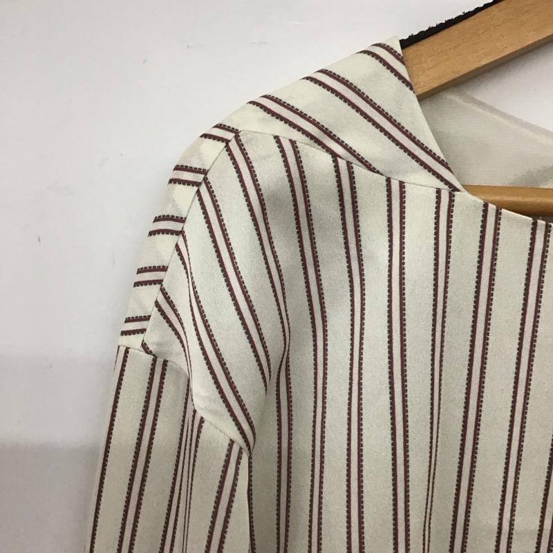 アンタイトル UNTITLED カットソー 長袖 2 ストライプ 白 / ホワイト / レディース USED 古着 中古 10132128