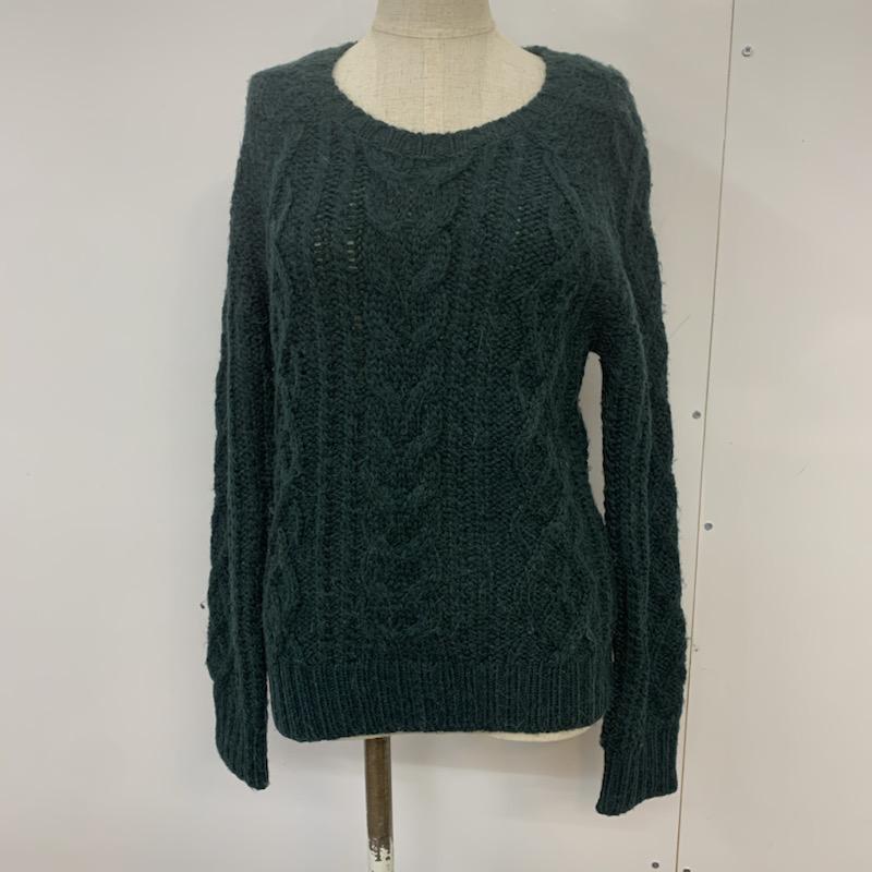 アーバンリサーチ URBAN RESEARCH ニット、セーター 長袖 クルーネック FREE 無地 緑 / グリーン / レディース USED 古着 中古 10041483