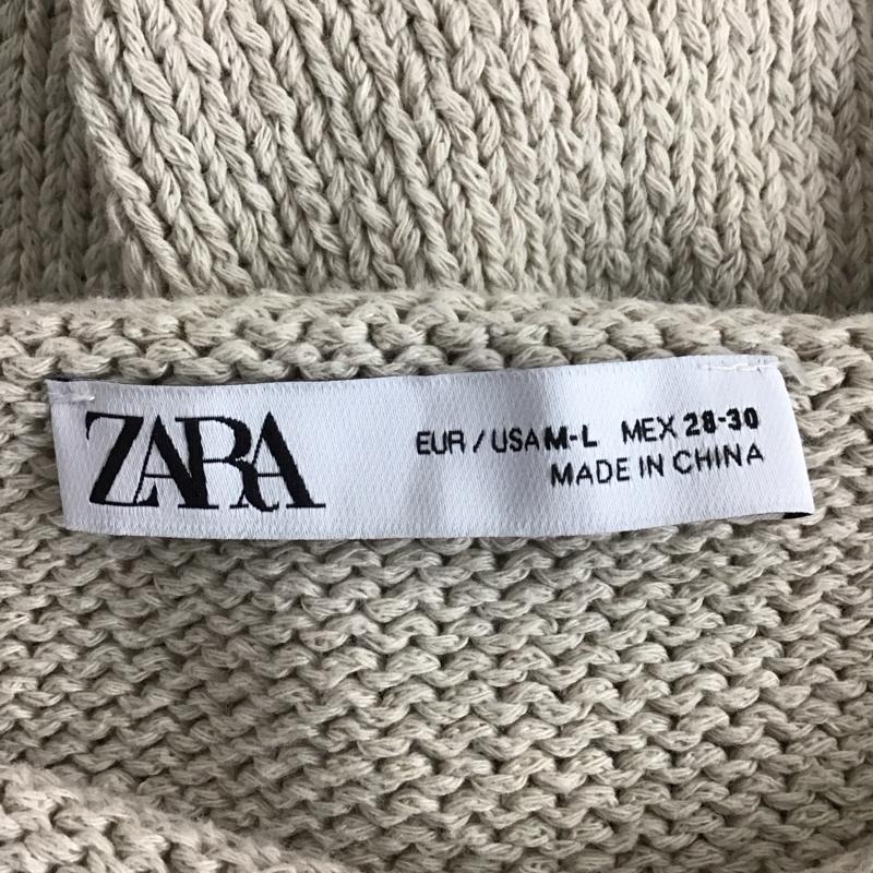 ザラ ZARA ニット、セーター 長袖 5536 022 711 ポケット付き M 無地 ベージュ / ベージュ / レディース USED 古着 中古 10124986