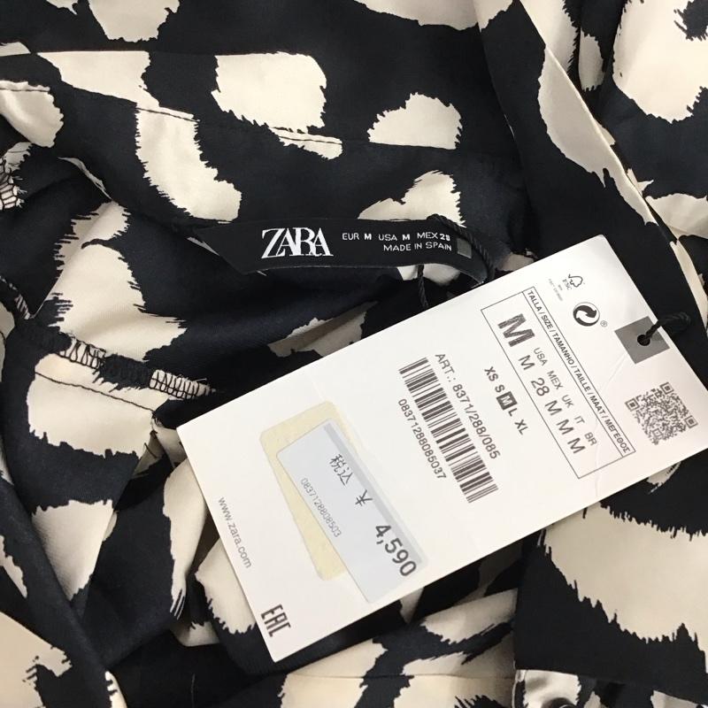ザラ ZARA シャツ、ブラウス 長袖 8371 288 085 ZARA M ヒョウ柄・レオパード柄 黒 / ブラック / X ベージュ / ベージュ / レディース USED 古着 中古 10120065
