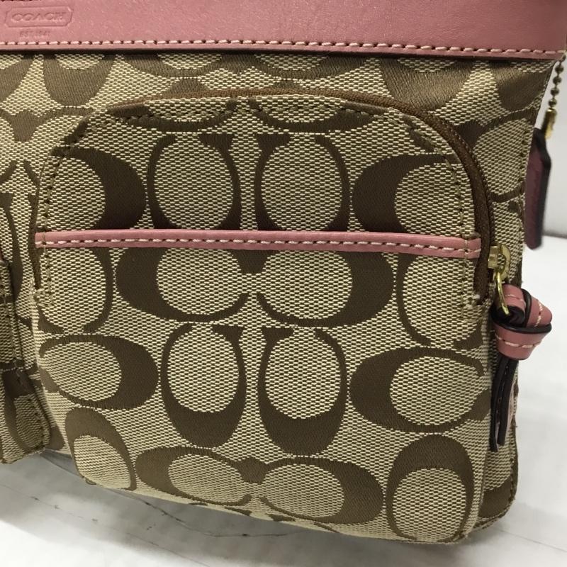 コーチ COACH ショルダーバッグ ショルダーバッグ シグネチャー ロゴ、文字 ベージュ / ベージュ / X 桃 / ピンク / レディース USED 古着 中古 10107602