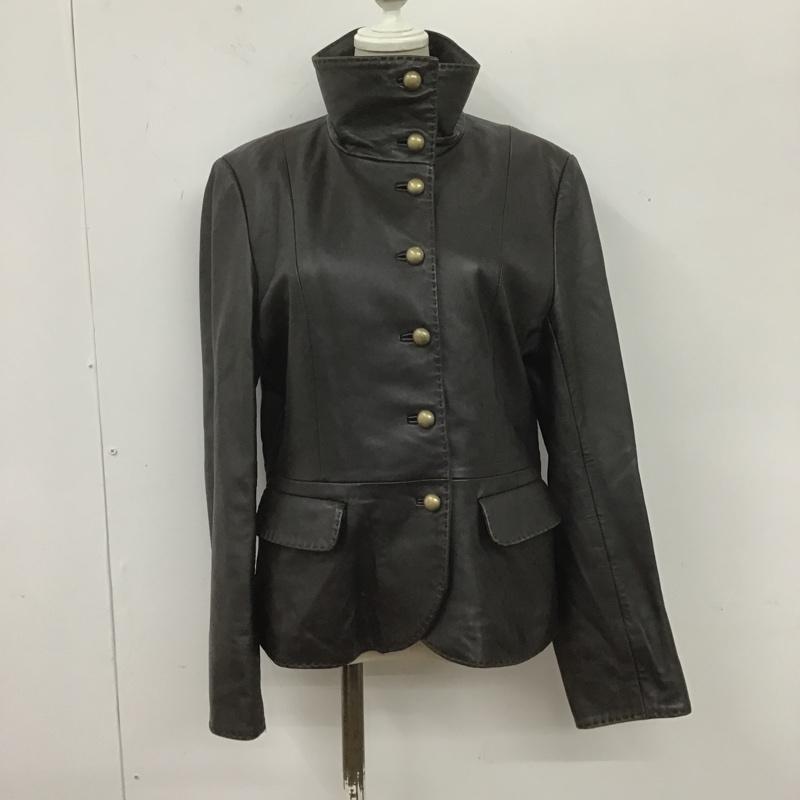 バルマン BALMAIN ジャケット、上着 ジャケット、ブレザー スタンドカラージャケット アウター カジュアルジャケット ラムレザー 無地 茶 / ブラウン / レディース USED 古着 中古 10106279